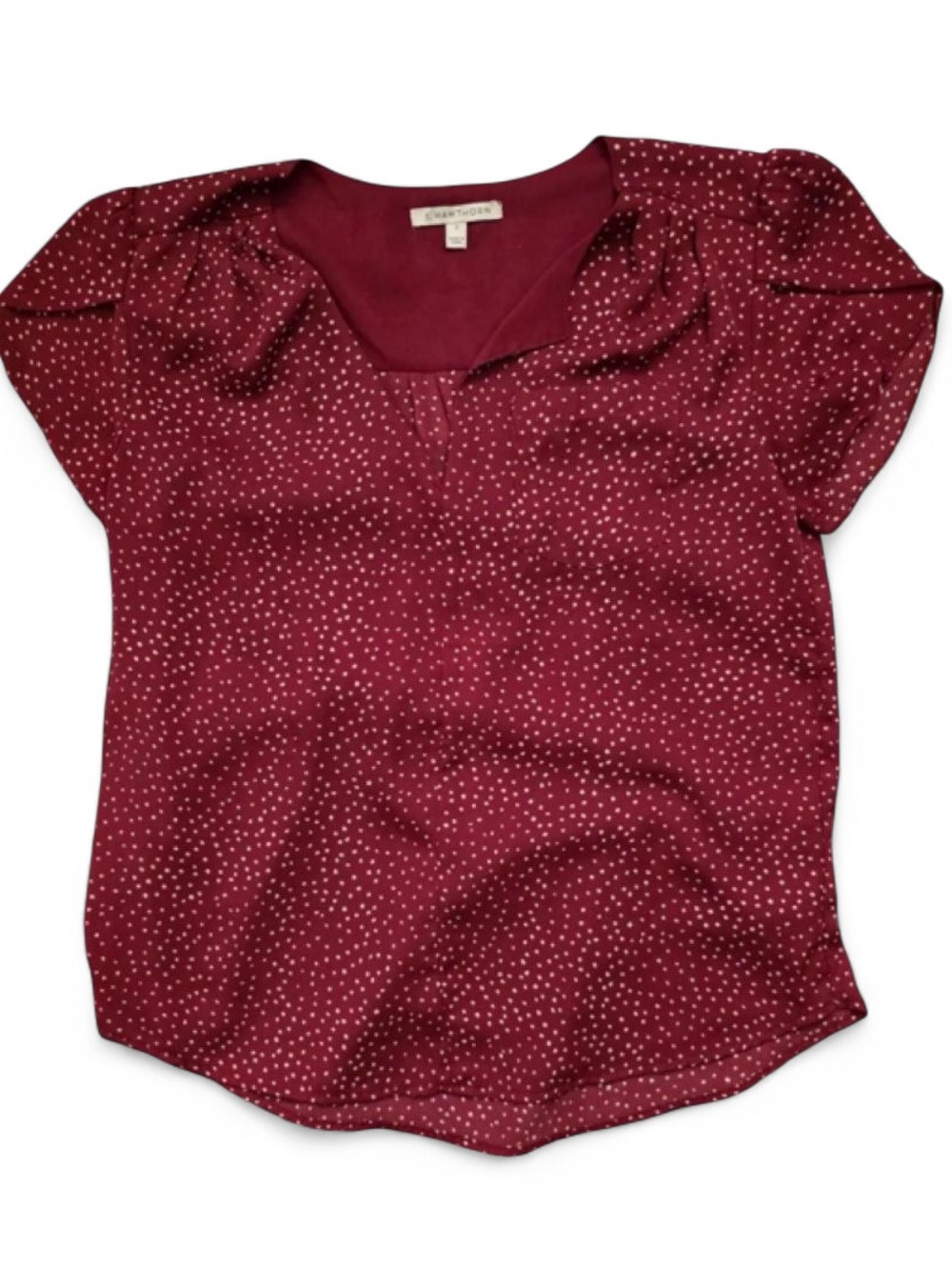 41 Hawthorn Burgundy Polka Dot Blouse